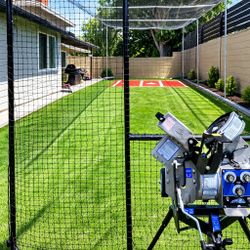 Baseball/Softball/Cricket Batting Cage Package Deal With Jr. Hack Attack Pitching Machine