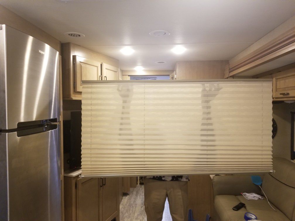 2 different size RV accordian shades