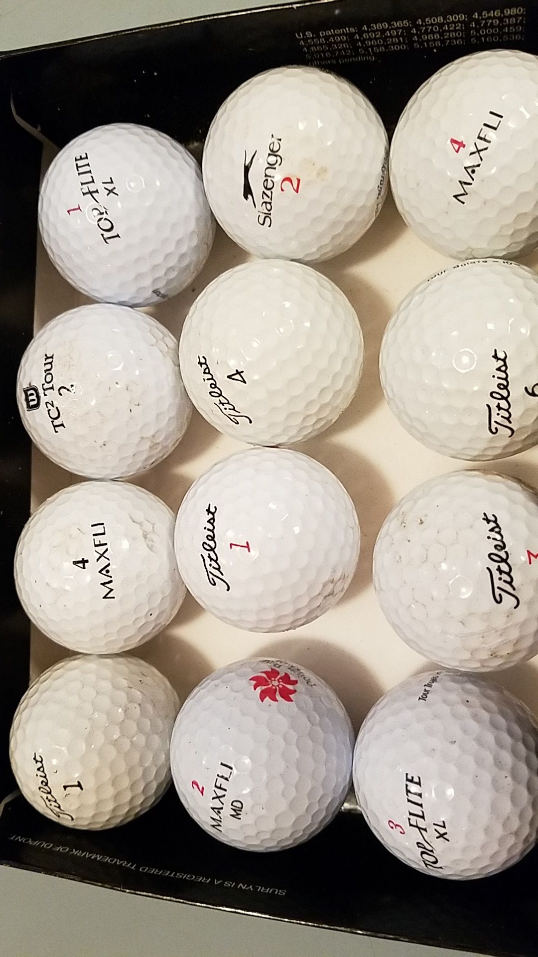 Dozen golf balls used