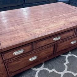 Coffee table with storage, drawers, and lift top