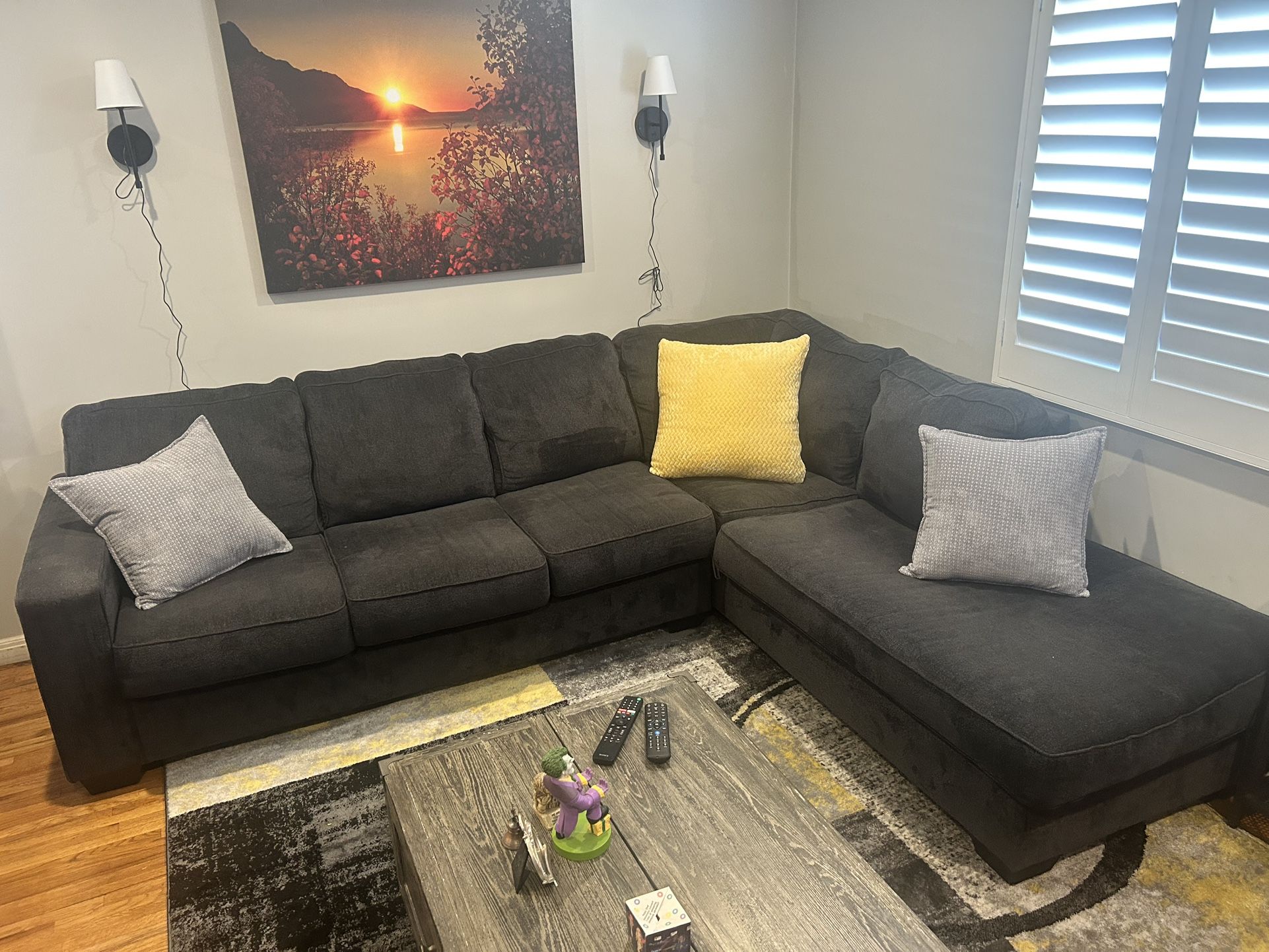 Charcoal Grey 2 Piece Chaise Sectional Ashley Furniture