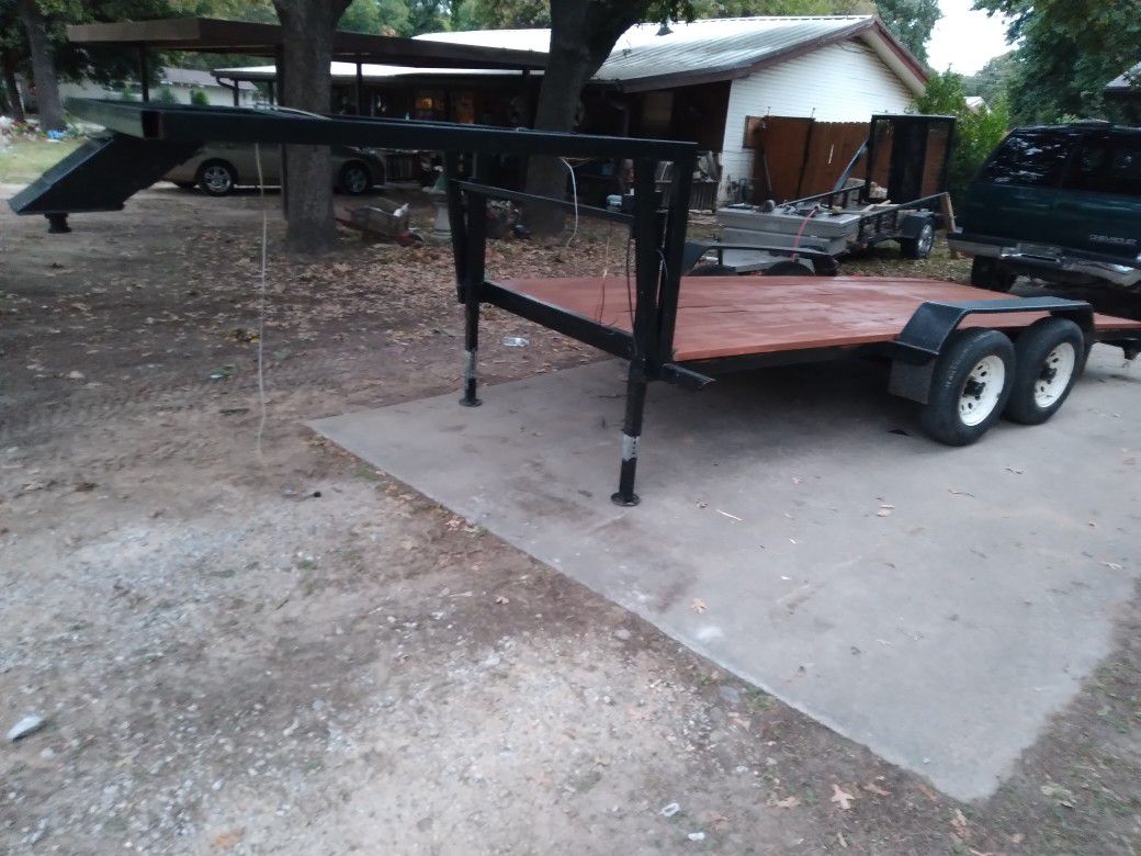 16' 5th wheel flatbed trailer