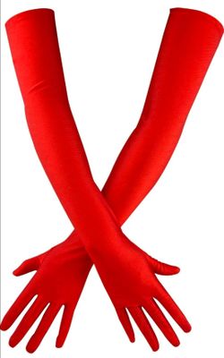 Wobe Long Opera Party Satin Gloves Elbow Length