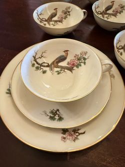 Vintage Heinrich Bavaria Bird  of Paradise Tea & Dessert Set of 6/18 Pieces