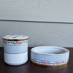 Christian dior fine china Rare Dior Rose Japan Set Of 2 Pieces 1) 3”x3”  2)5”x3”