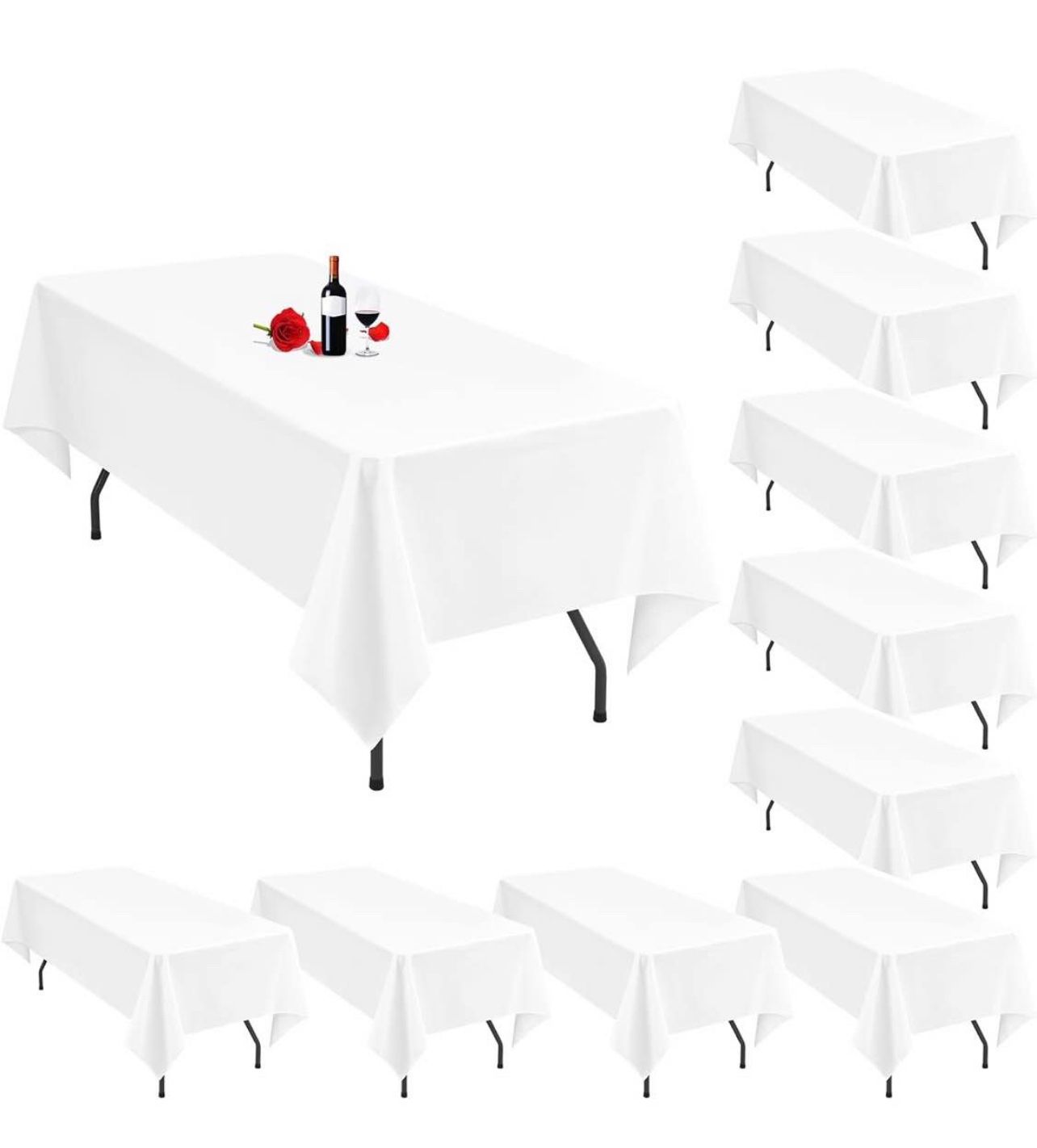 6Pack White Tablecloth 60x126 Inch White Table X(5)