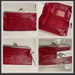 Nine West Scarlet Alligator Clutch, Brand New with Tags