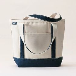 New! Shoulder Tote Bag Purse - 5-pockets - Key Clip - Open Top - Multipurpose Carry All Bag - Land's End - 17"x13.5"x6" – Strong - Canvas