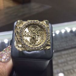 14k Solid Gold Coin Ring Men’s Size 8.5 Available In Stock ,