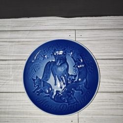 Royal Copenhagen B&G Porcelain Mother's Day Plate 1979 Mors Dag 6" Fox Family