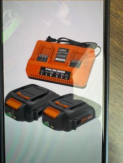 Battery kit and charger compatible with Worx double charger Porto 20 V