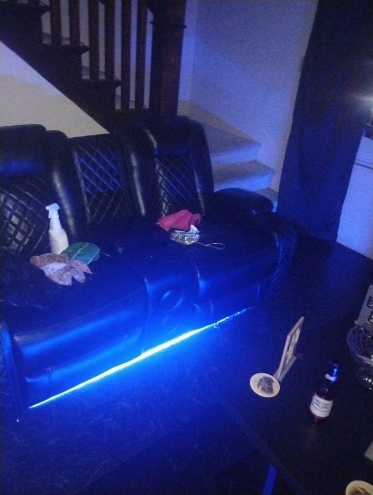 Led Lights Couch With Speaker 2 Piece