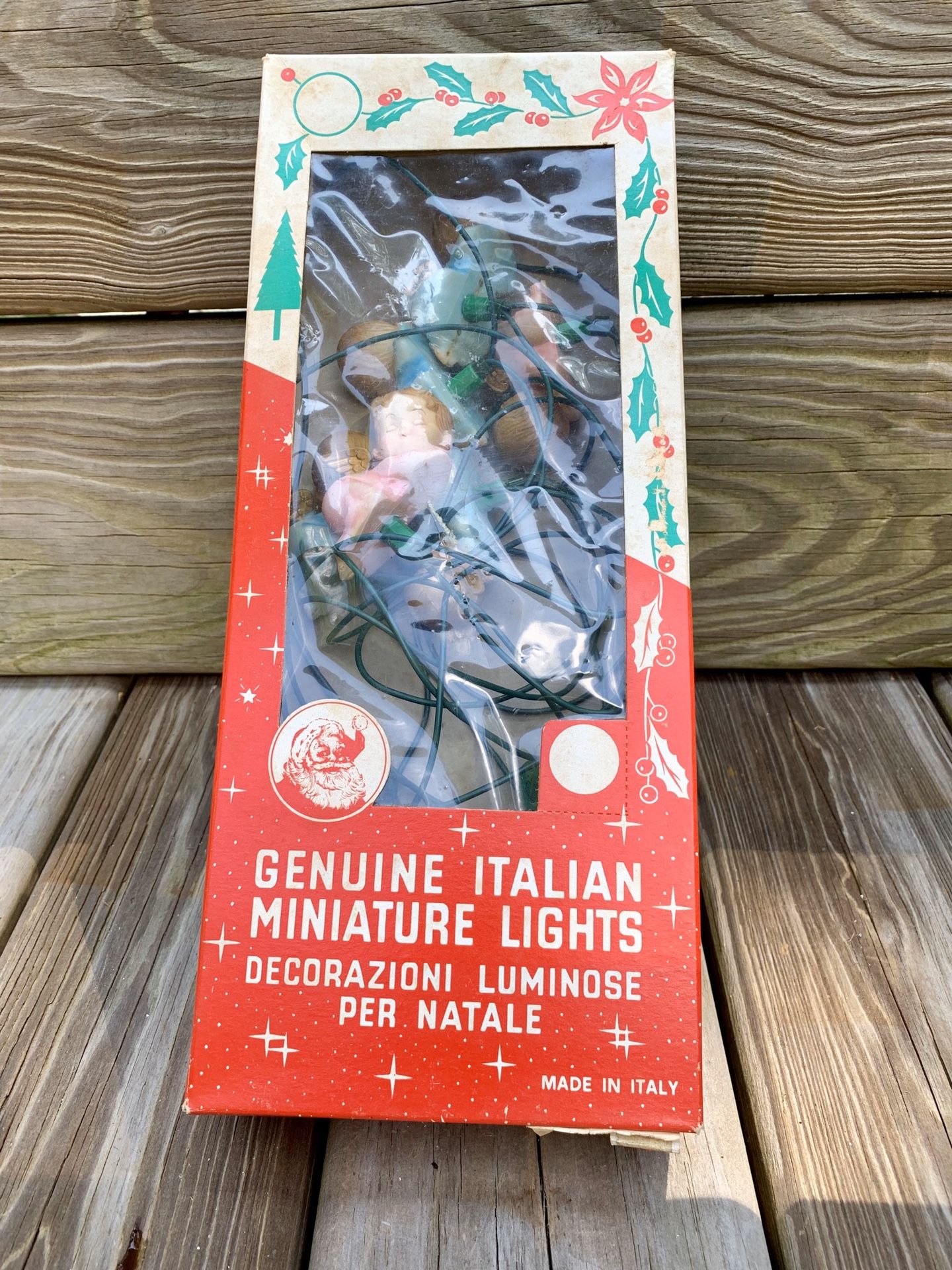 Vintage Italian Christmas lights boy/girl angels tested, working