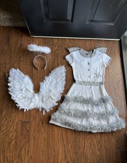 Christmas Angel dress -  Size - XS with angel wings and headband
