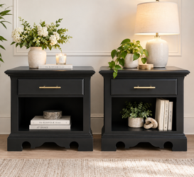 Thomasville Nightstands Pair - Refinished Black