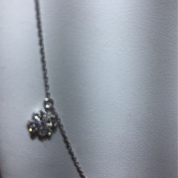  14kt white gold hanging charm necklace 18 inches