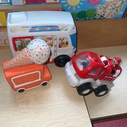 Ice Cream Cars And Fire Truck 🚒 Batteries Operated 