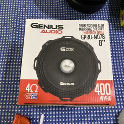 New 8” Genius Audio Bullet Midrange Loud Speaker  $60 Each