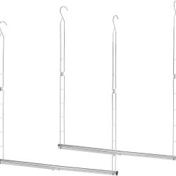 STORAGE MANIAC Hanging Closet Rod, Adjustable Width and Height Closet Hanging Organizer, Space-Saving Clothes Hanging Bar, Closet Extender Hanging Rod