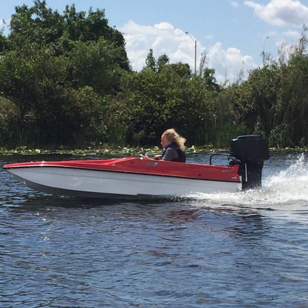 1989 cougar cub 11’ catamaran mini boat 15” 25 hp mercury