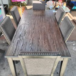 Dining Set With Six Chairs
