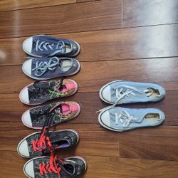 3 pairs youth size 4 converse shoes