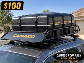 CAMMOO 54"x34" Roof Rack Basket Removable Fairing & Support Bars for Kayaks All-In-One Kit Includes 15 Cu.Ft. Waterproof Bag, Cargo Net, 2 Straps and