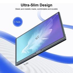 New Portable Monitor, 15.6inch 1080P Portable Gaming Monitor FHD Travel Monitor for Laptop IPS 178° Screen Eye Care Display with HDMI USB Type-