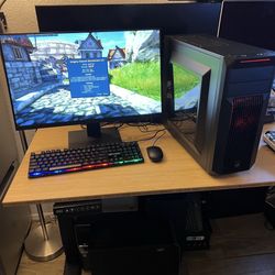 FAST Custom Built Gaming PC SETUP / Intel Core i7 7700K CPU / 16GB DDR4 RAM / GTX 1070 Ti 8GB GPU / 256GB SSD + 1TB HDD / 27” Monitor / KBM