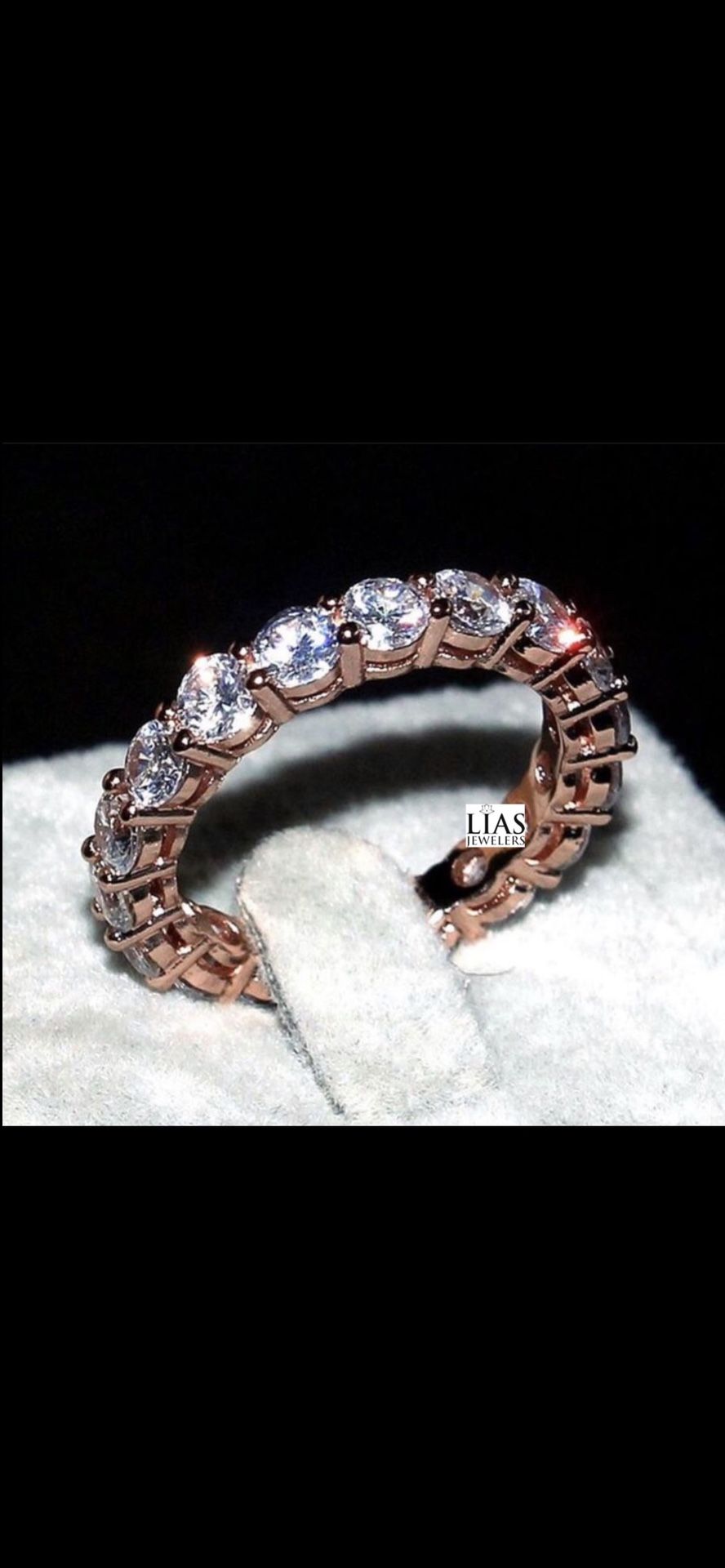 New 18k Rose Gold Wedding Ring Eternity Ring 