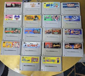 18 Snes Famicom Games All Work Tested And Working 