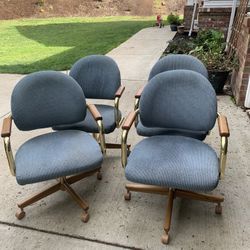 Blue Cloth Dining Chairs