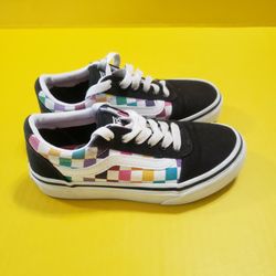 VANS Old Skool Rainbow Checkered Skate Shoes Youth