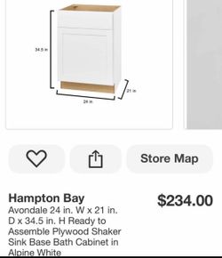 BRAND NEW IN BOX 24” NO TOP BATHROOM VANITY OR RV CABINET