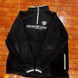 Crazy vintage 90's Oakland Raiders Quarter zip fleece pull over,