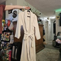 Women's White Plush Robe