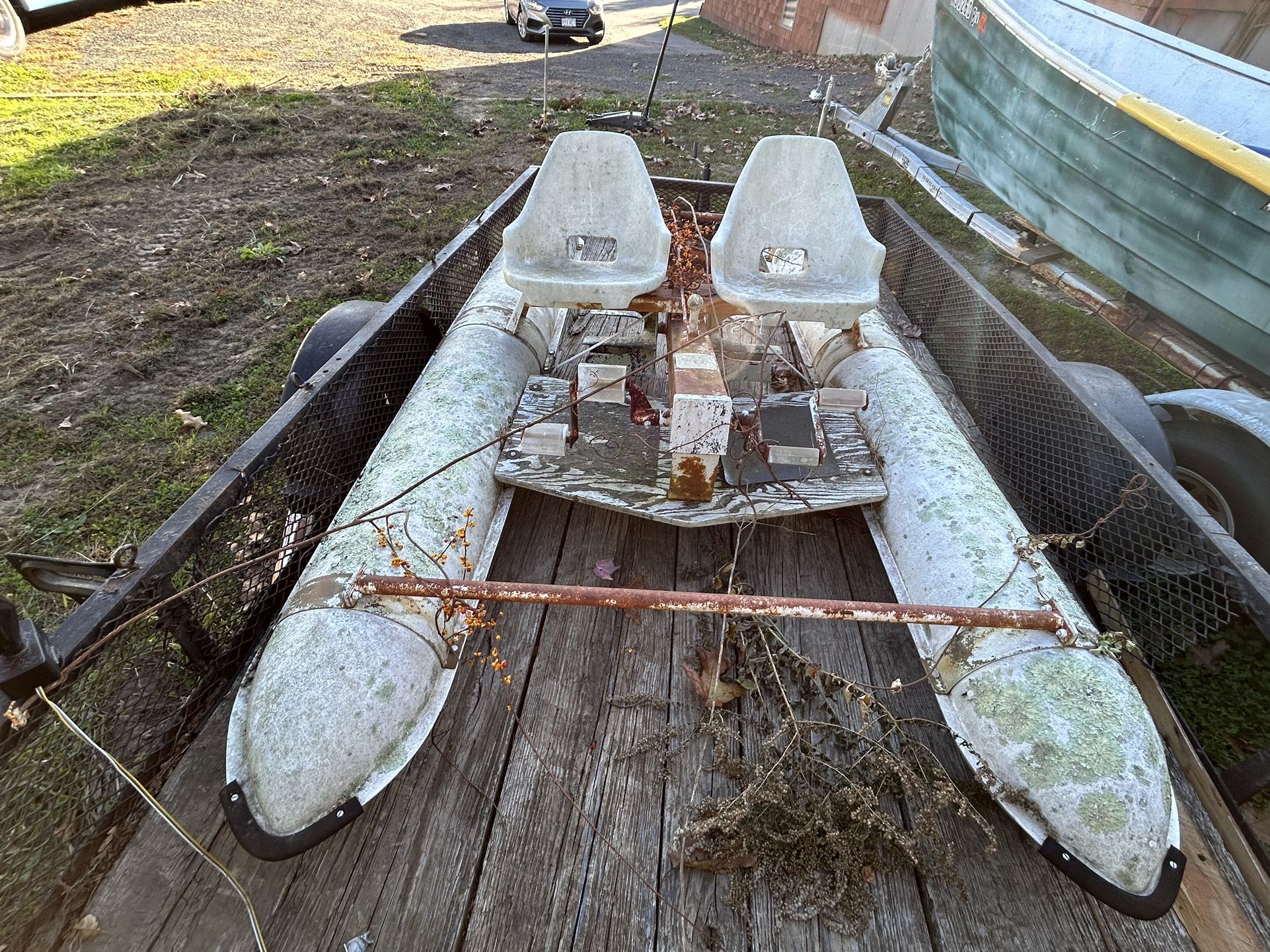 Old Pontoon Paddle Boat