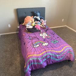 Bed frame and twin mattress