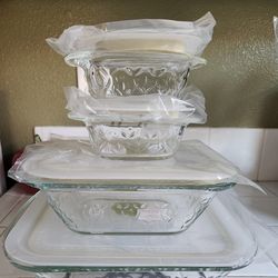 Princess House  Juego De Recipientes De  9 1/2,  6×8, y 2 de 1 taza.