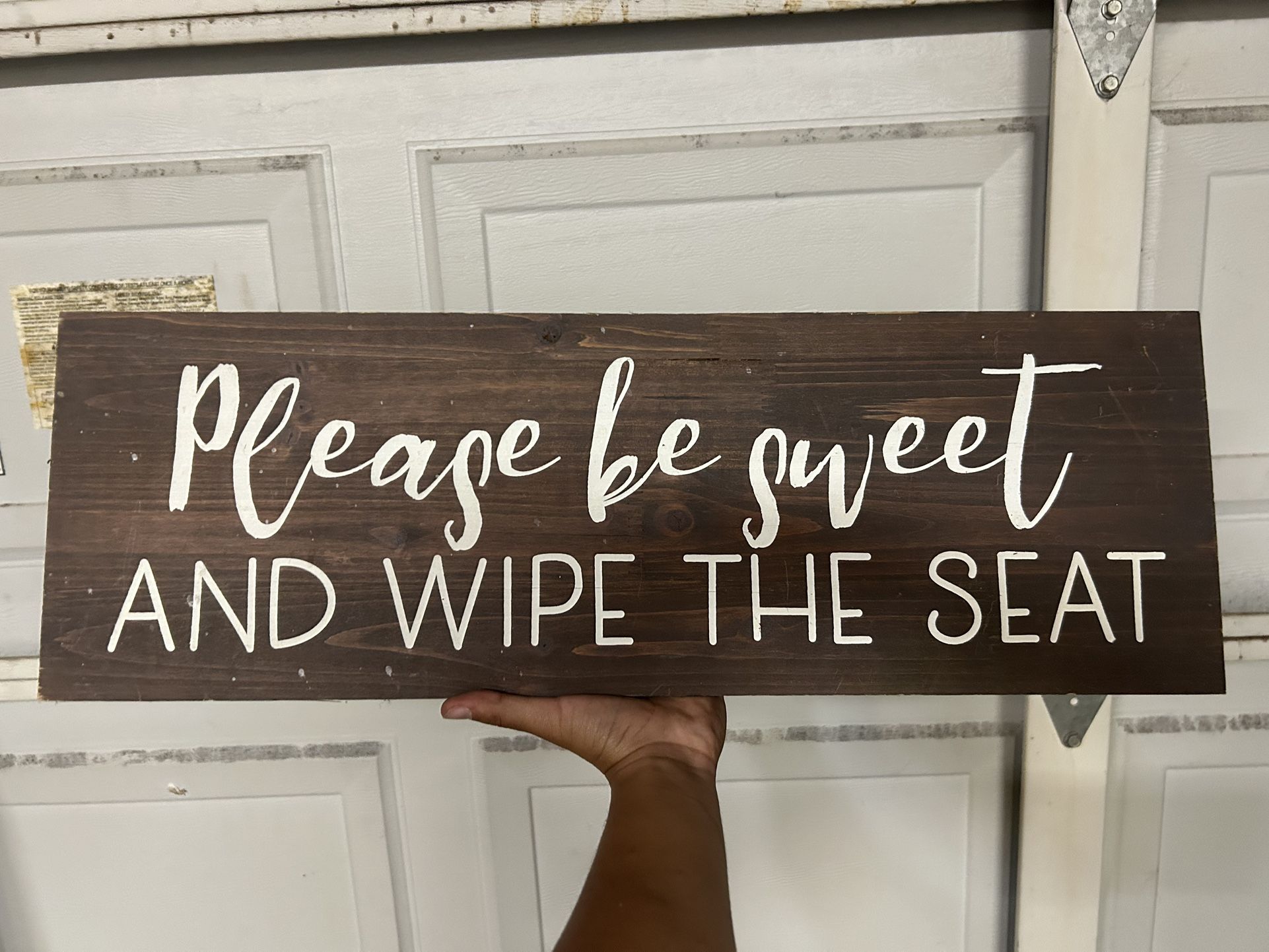 “Please Be Sweet And Wipe The Seat” Bathroom Home Decor Sign