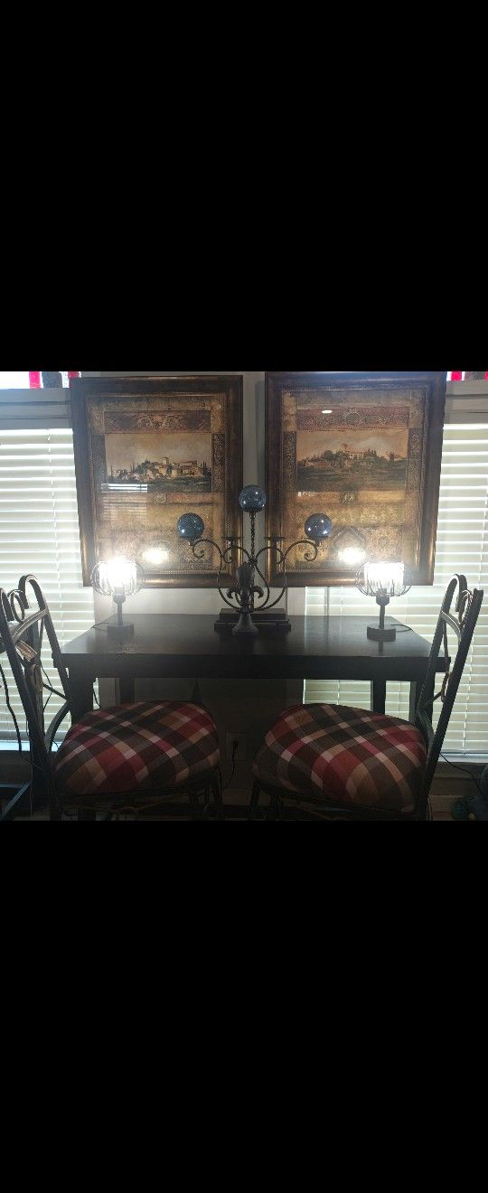 Table ,Bar Stools,And Collectables