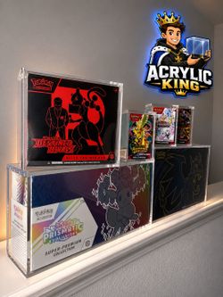 Pokemon Etb Acrylics , Prismatic SPC , Mega Charizard UPC , Booster bundles , Booster Box!