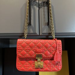 Studded Leather Red Cross Body Summer Bag 