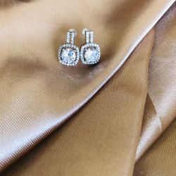 Silver And Zircon Earrings