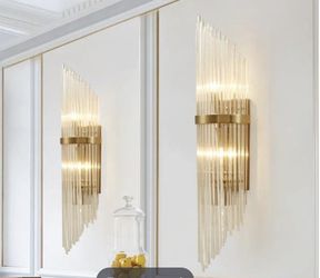 Two : Crystal Wall Sconce Wall Lamp Lighting Fixture Thumbnail