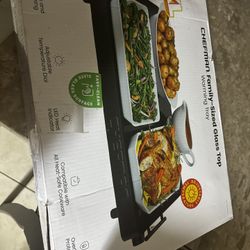 Chefman Family Size Glass Top Warming Tray 