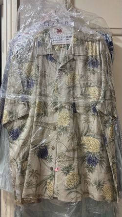 TOMMY BAHAMA SHIRTS LARGE Tropical Pineapple Print Button-Up Shirt
