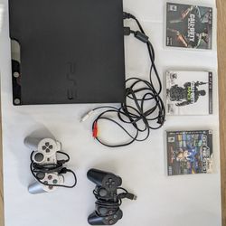 PlayStation 3 With 2 Controllers and Call Of Duty