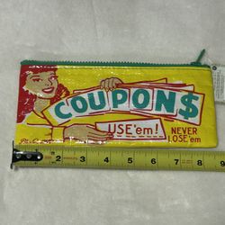 Ten thousand villages coupon bag recycled gift shopping fun blue Q woven zipper