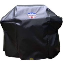 CHILL THE GRILL Fire Resistant 54 Inch Black BBQ Grill Cover, Waterproof & UV Resistant
